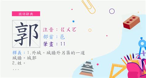 郭的筆劃|郭 (注音:ㄍㄨㄛ 部首:邑) 